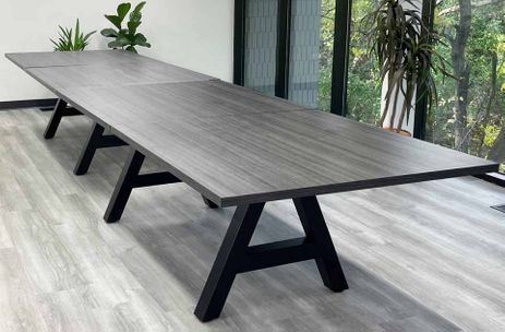 16' Rectangular Conference Table with Metal A-Frame Base