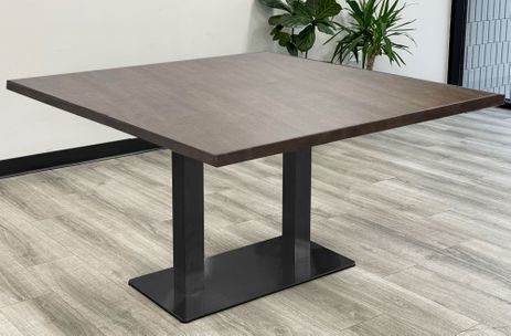 4' x 4' Modular Solid Wood Top Conference Table w/ Steel Dual Column Base - Add-On Section