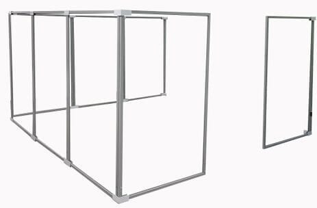 9'W x 6'D x 5'H Clear Acrylic Modular Office - Lateral Add-On