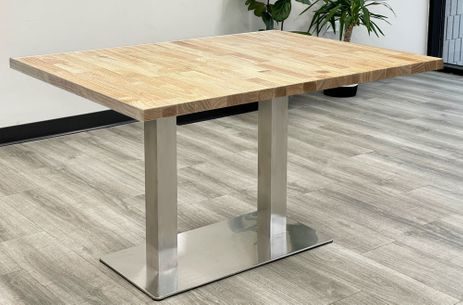 3' x 4' Modular Solid Wood Top Conference Table w/ Steel Dual Column Base - Add-On Section