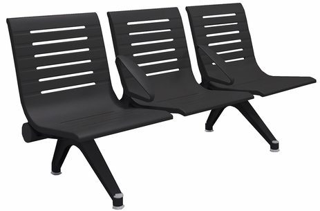 Ascend 3-Seat Beam Seater in Black Shadow