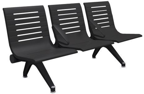 Ascend 3-Seat Beam Seater in Black Shadow