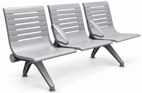 Ascend 3-Seat Beam Seater in Gray Mist