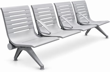 Ascend 4-Seat Beam Seater in Gray Mist