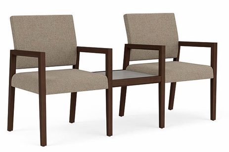 Brooklyn 2-Seater w/Center Table in Standard Fabric/Vinyl
