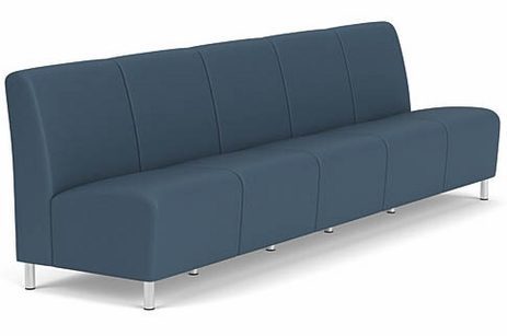 Ravenna 5 Seat Armless Sofa in Standard Fabric or Vinyl