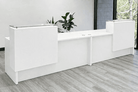 11' Emerge 2-Person Reception Desk with Two Counters