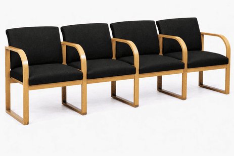 4-Seat Sofa w/Armrests in Standard Fabric or Vinyl