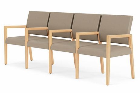 Brooklyn 4-Seater w/Center Arm in Upgrade Fabric/Healthcare Vinyl