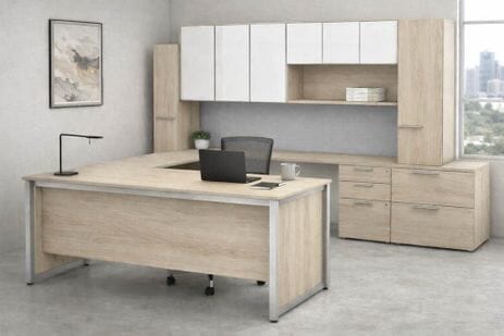 Pinnacle Large Custom U-Shaped Workstation  w/Right Return