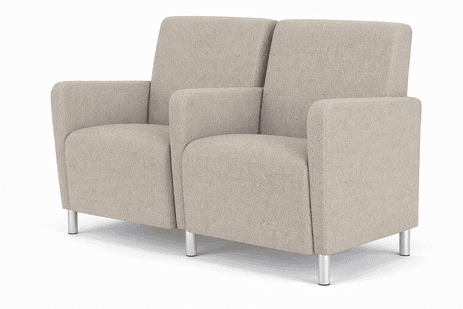Ravenna 2 Seats w/ Center Arm in Upgrade Fabric or Healthcare Vinyl