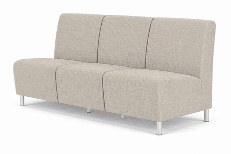 Ravenna 3 Seat Armless Sofa in Upgrade Fabric or Healthcare Vinyl