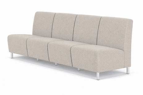 Ravenna 4 Seat Armless Sofa in Upgrade Fabric or Healthcare Vinyl