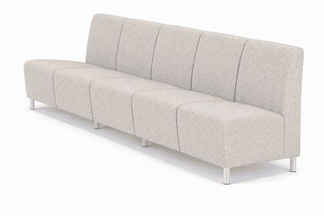 Ravenna 5 Seat Armless Sofa in Upgrade Fabric or Healthcare Vinyl