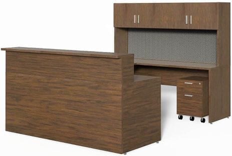 Wrap-Around Custom Reception Desk w/ Right Bridge, 72