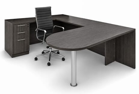 Charcoal Peninsula U-Shaped Workstation