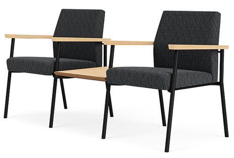 Mystic 2 Chairs w/ Connecting Center Table in Upgrade Fabric or Healthcare Vinyl
