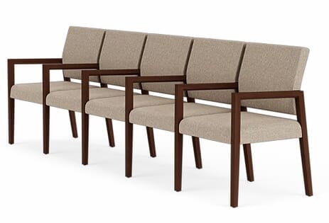Brooklyn 5-Seater w/Center Arm in Upgrade Fabric/Healthcare Vinyl