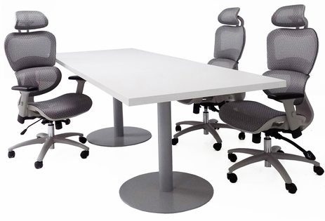 6'x4' / 8'x3' Conference Table w/Steel Disc Bases - See Other Sizes