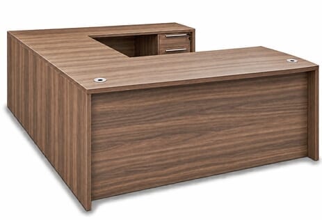 Urban Walnut Rectangular U-Shaped Workstation - 71