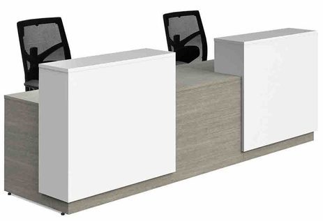 Contrasts Custom 2-Person Reception Desk w/Drawers - 10'W Desk