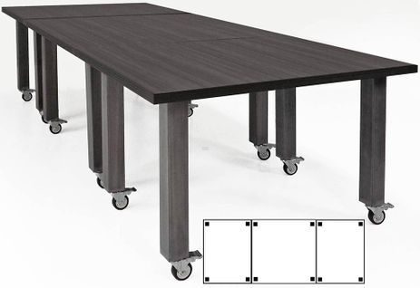 10' x 4' Rectangular Mobile Industrial Steel Leg Conference Table
