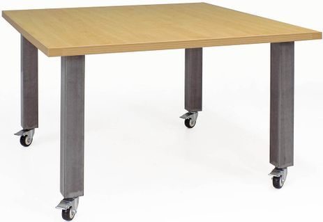 4' x 4' Rectangular Mobile Industrial Steel Leg Conference Table Add-On  