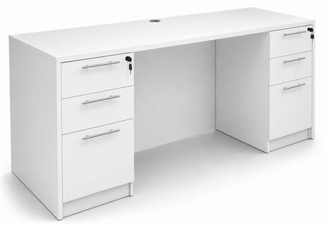 White Kneespace Credenza