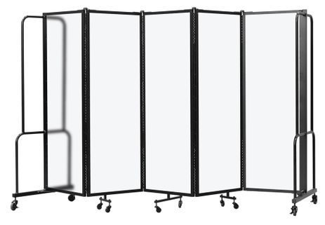 10'W x 6'H Frosted Acrylic Folding Mobile Room Divider