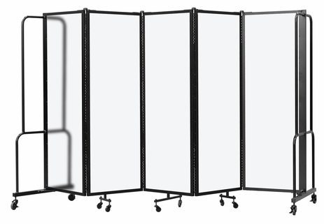 10'W x 6'H Frosted Acrylic Folding Mobile Room Divider