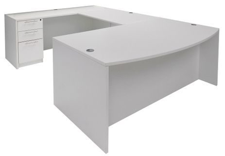 White U-Shaped Workstation 