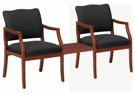 Franklin 2 Arm Chairs w/Center Table in Upgrade Fabric or Healthcare Vinyl