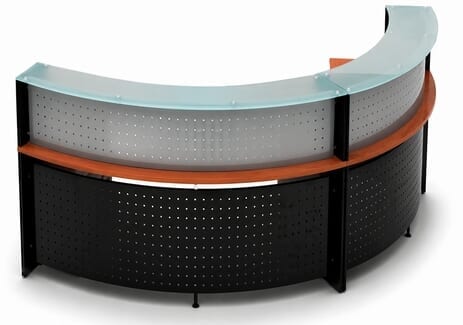 120 Degree Glass Top Reception Desk