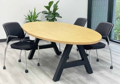 8' Oval Conference Table with Metal A-Frame Base - More Sizes Available