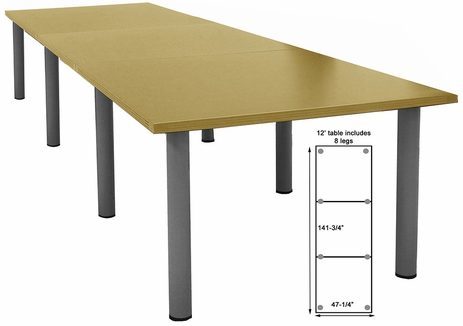 12' x 4' Post Leg Conference Table