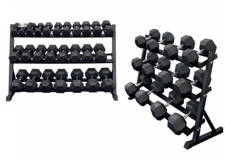 5 to 100 Lb. Dumbbell Set w/ Storage Racks - 2100 lbs. Total