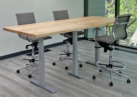8' x 3' Deluxe Solid Wood Electric Lift Height Adj. Conference Table - See Other Sizes