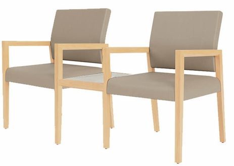 Brooklyn 2-Seater w/Center Table in Upgrade Fabric/Healthcare Vinyl
