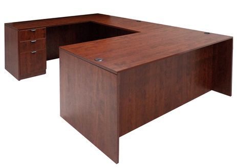 Cherry Laminate Straight Front U-Workstation