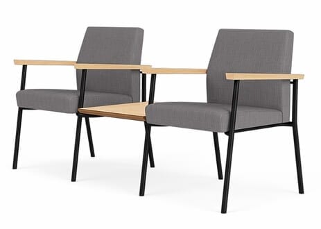 Mystic 2 Chairs w/ Connecting Center Table in Upgrade Fabric or Healthcare Vinyl