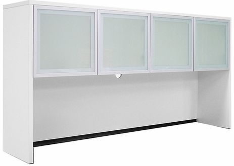 White Frosted Glass Door Hutch