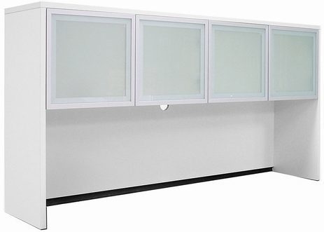 White Glass Door Storage Hutch