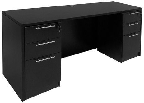 Black Kneespace Credenza