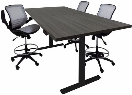 Adjustable Electric Lift 8' x 4' Rectangular Conference Table - Other Sizes Available