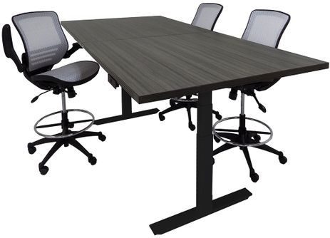 Adjustable Electric Lift 8' x 4' Rectangular Conference Table - Other Sizes Available