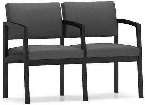 Lenox Steel 2-Seat Sofa w/Center Arm in Upgrade Fabric/Healthcare Vinyl