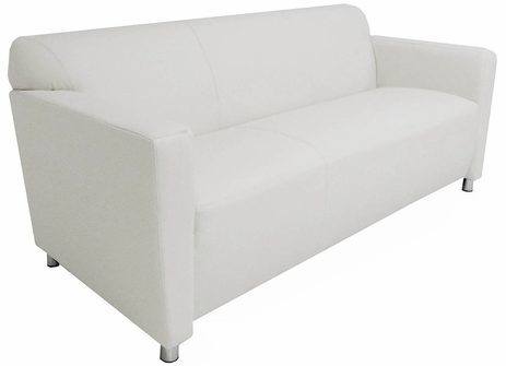 White Leather 3-Seater