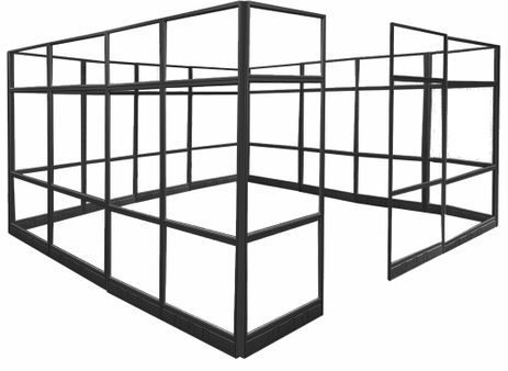 12' x 12' x 7'H Clear Glass Modular Office w/ Black Frame - Starter Cubicle