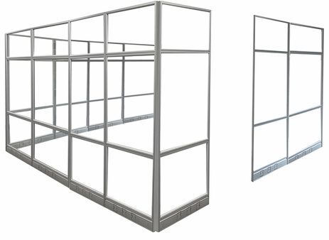 12' x 12' x 7'H Clear Glass Modular Office - Add-On Office