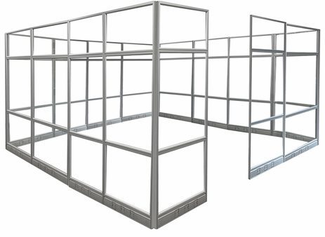 12' x 12' x 7'H Clear Glass Modular Office - Starter Cubicle